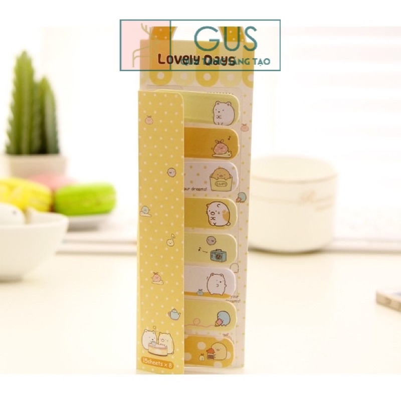 Tệp set giấy nhớ sticky note Gusshop quà tặng học sinh sáng tạo