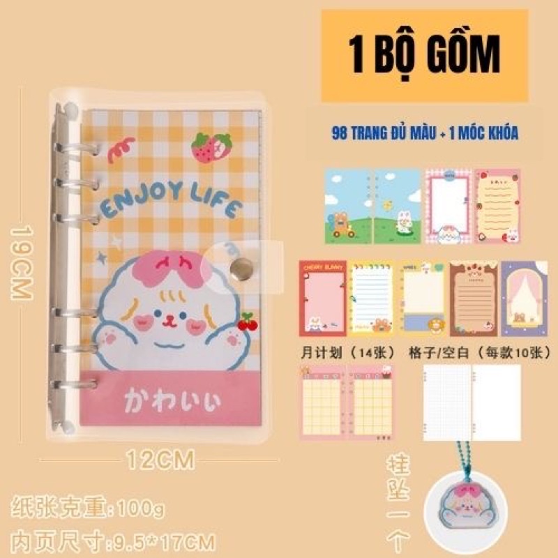 🌸Sổ còng A6 kèm móc khoá dễ thương🌸