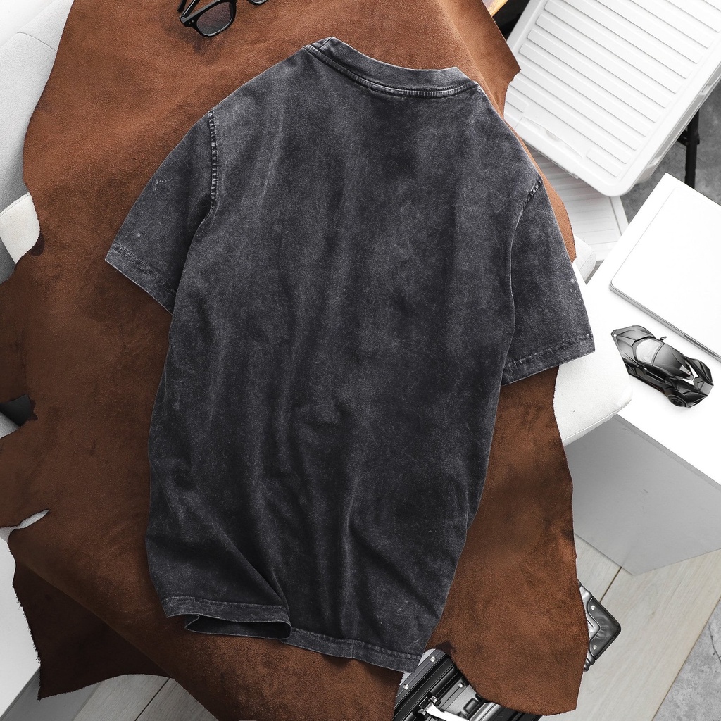 Áo thun tay lỡ nam nữ wash acid , Vải Cotton Form Oversize - SELECTED.STORE