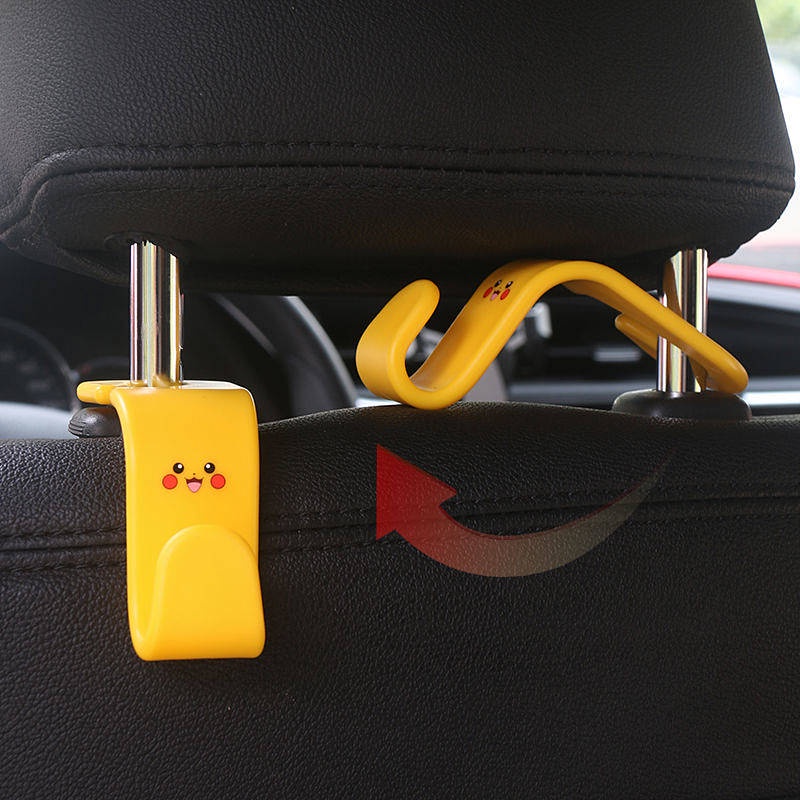 Car Seat Back Hook Cute Cartoon Multifunctional Back Invisible Storage Creative Small Hook Car Interior Supplies Complete Collection Aqhe
