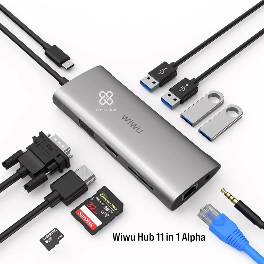 Hub chuyển đổi đa năng Wiwu Alpha 11in1 chính hãng | BigBuy360 - bigbuy360.vn