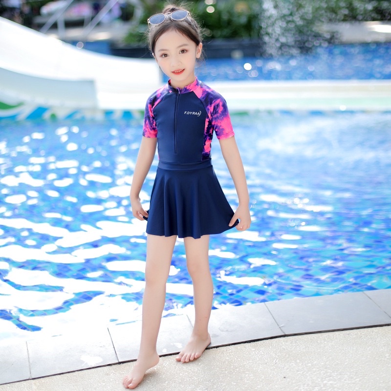Đồ bơi mẹ và bé BIGSIZE đến 70kg liền thân, áo tắm một mảnh dáng đầm mẹ và bé gái