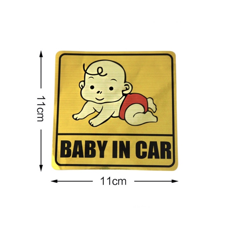 Tem Baby in Car phản quang dán đuôi xe hơi, nhiều mẫu dáng yêu