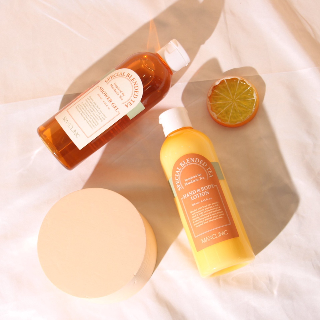 Combo Sữa Tắm Và Body Lotion Hương Trà Quýt Maxclinic| Xù Korea