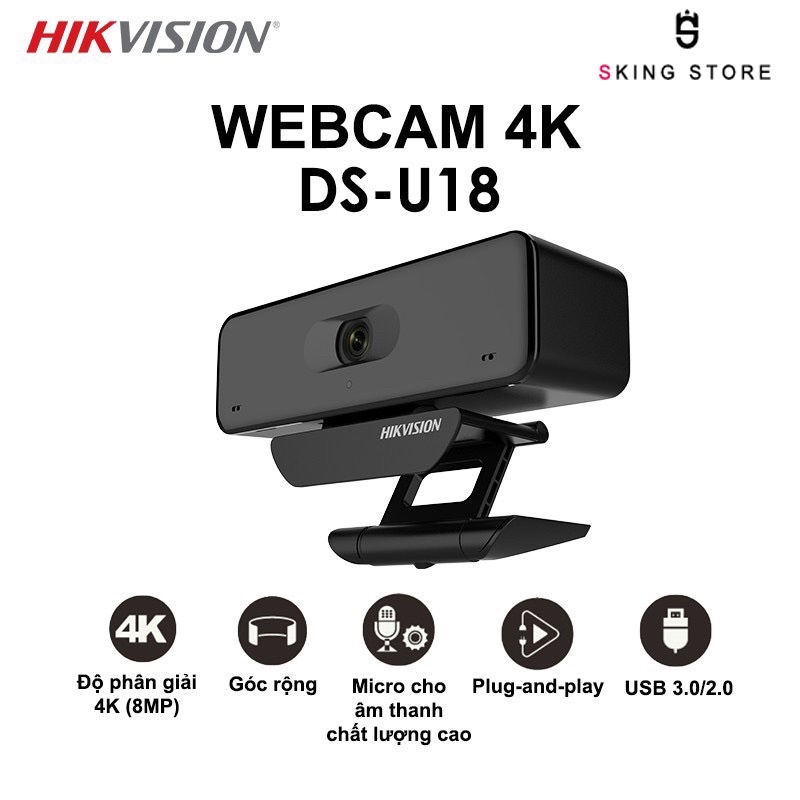 Webcam HIKVISION DS-U18 4K siêu rõ nét Học và làm online