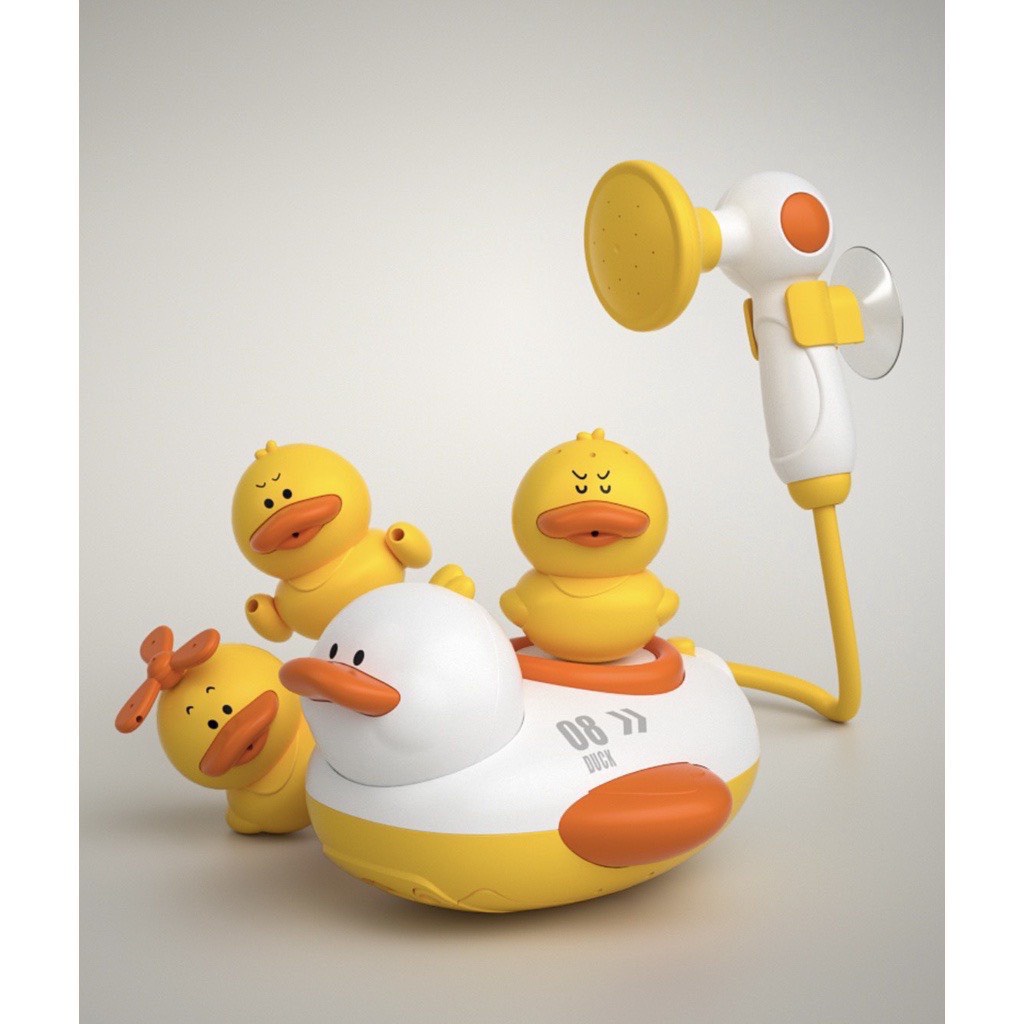 Đồ chơi vịt phun nước kèm vòi sen Subeokiss- Đồ chơi nhà tắm vịt thả bồn tắm nhiều chế độ cho bé yêu