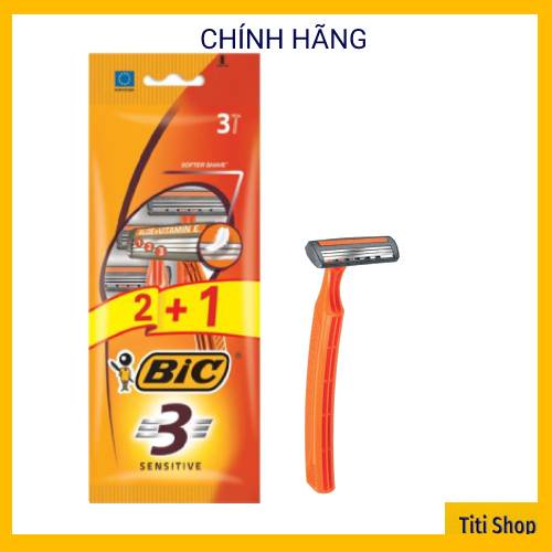 Dao cạo râu BIC 3 lưỡi gói 3 cây