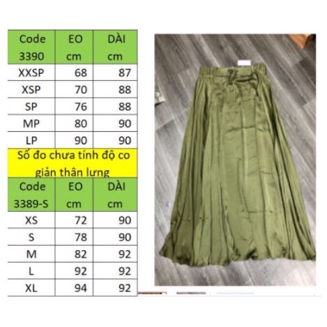 Chân Váy Maxi L.OF.T Chất Tơ T.ằ.m 2 Loại Size Màu Xanh Rêu