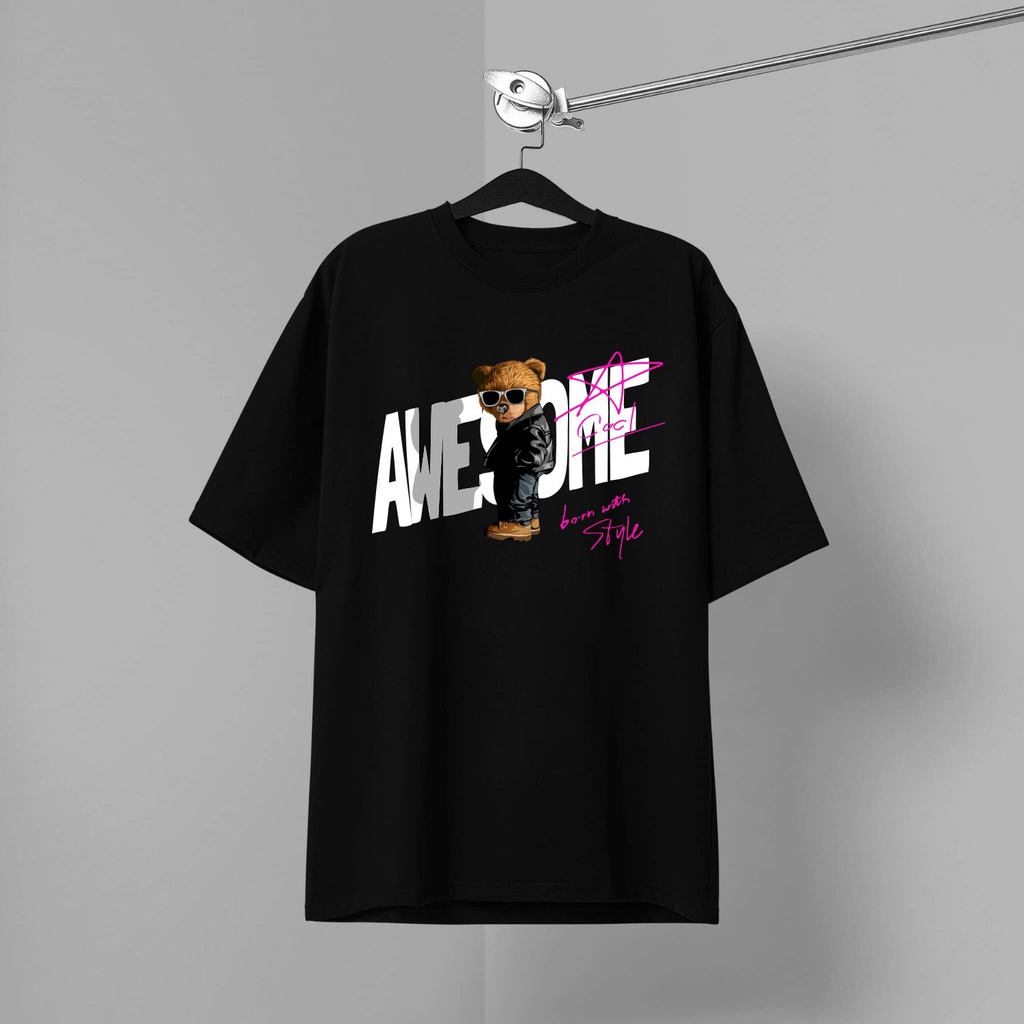 Áo Thun tay lỡ unisex nam nữ  GẤU TEDDY cotton form rộng oversize nhiều màu phong cách ulzzang