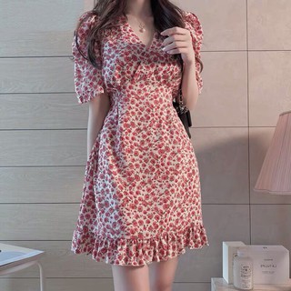 Đầm hoa đuôi dập ly