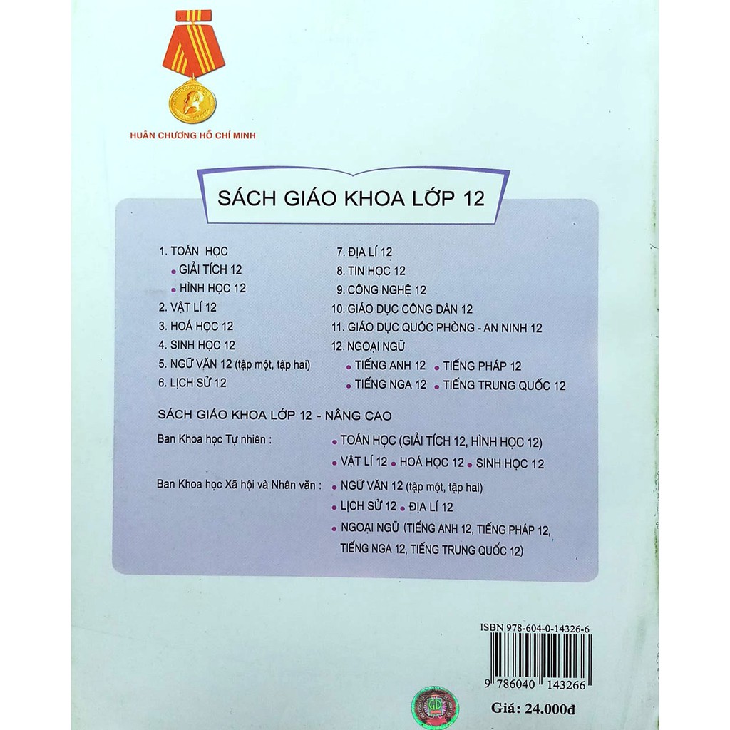 Sách giáo khoa - Hoá học 12 - Nâng cao