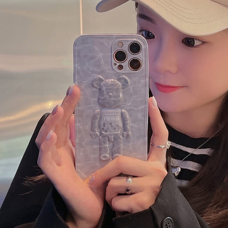 Ốp điện thoại in hình gấu hoạt hình 3d cho iPhone 7p/8p/x/xs/xr/xsmax/11/12/13/pro/promax