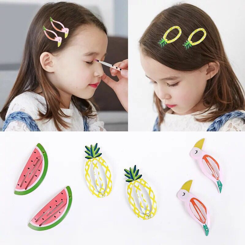 Sét 3 Cây Kẹp Tóc Hoa Quả Kẹp mái xinh xắn cho mẹ và bé
