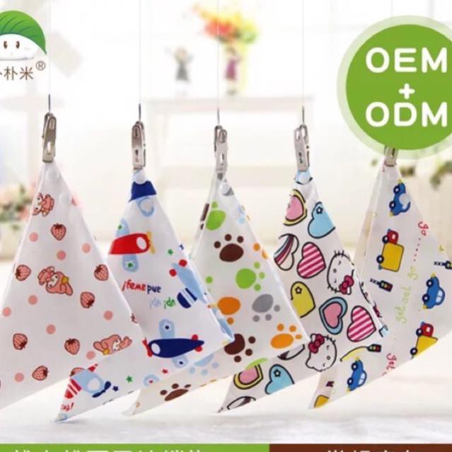 Khăn yếm tam giác Cotton 2 lớp cúc bấm cao cấp cho bé từ 0 đến 4 tuổi (loại 2 nấc cúc bấm)