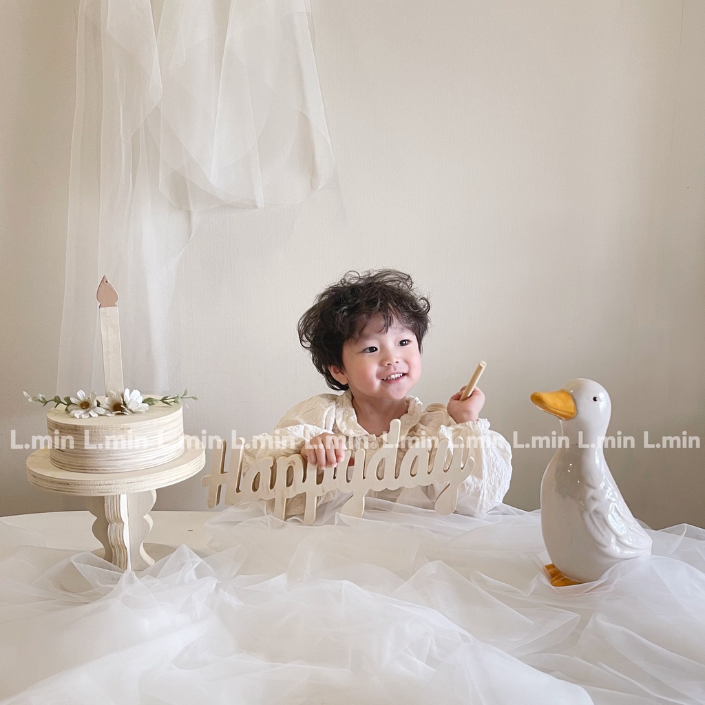 Chữ gỗ happyday trắng