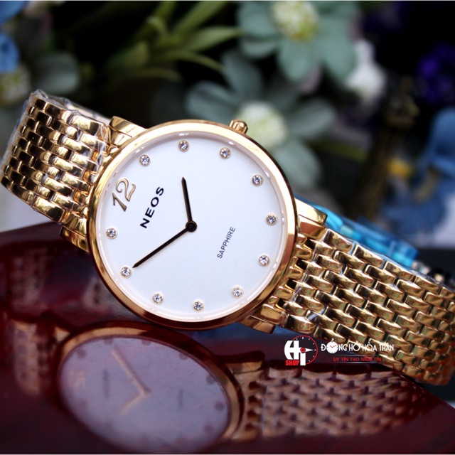 Đồng hồ nam Neos M-40577 dây vàng mặt trắng chính hãng