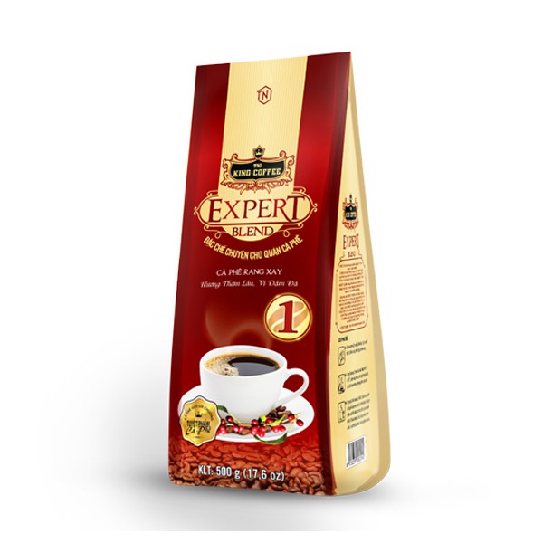 Cà Phê Rang Xay Expert Blend 1 KING COFFEE - Túi 500g - Robusta Buôn Ma Thuột