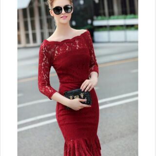 Hàng nhập _ Đầm ren đuôi cá cao cấp D31