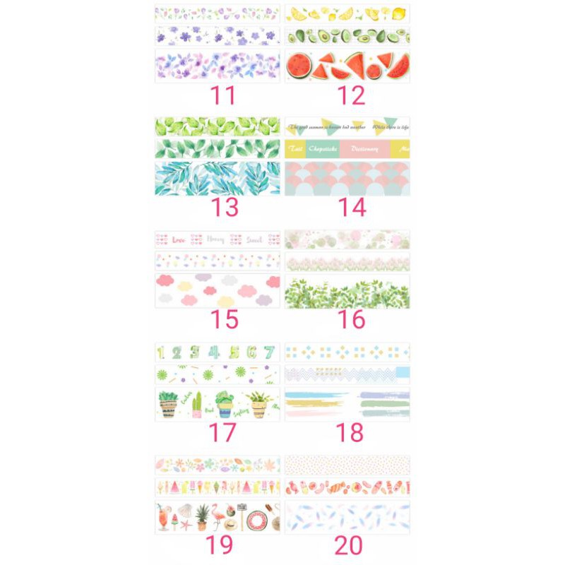 Set 3 cuộn băng dính washi tape 1439