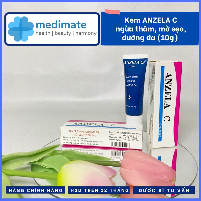 Kem Anzela C mờ thâm, mờ sẹo, dưỡng da (tuýp 10g)