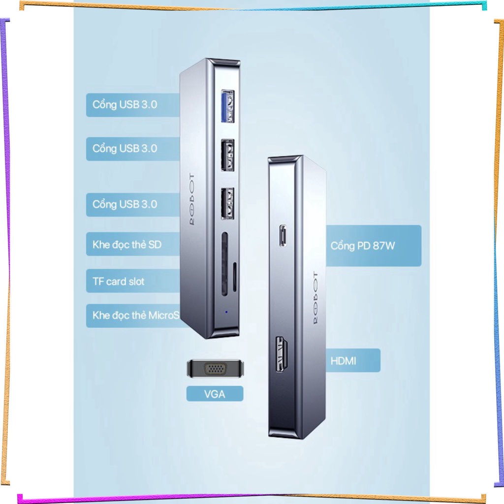 HUB Chuyển Đổi Đa Năng ROBOT HT390 9 Trong 1
