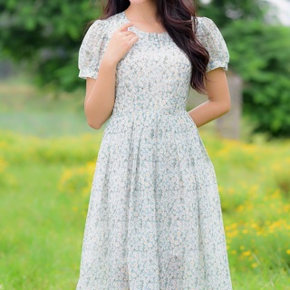 Váy hoa nhí xanh ngọc