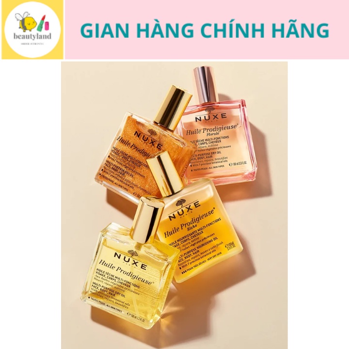 Dầu khô đa năng Nuxe Huile Prodigieuse Florale Pháp mẫu mới giúp dưỡng tóc, mặt và body