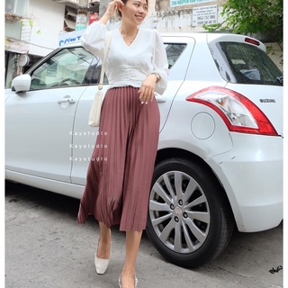 [KAYSTUDIO] ÁO CROP TRẮNG BO EO TAY PHỒNG