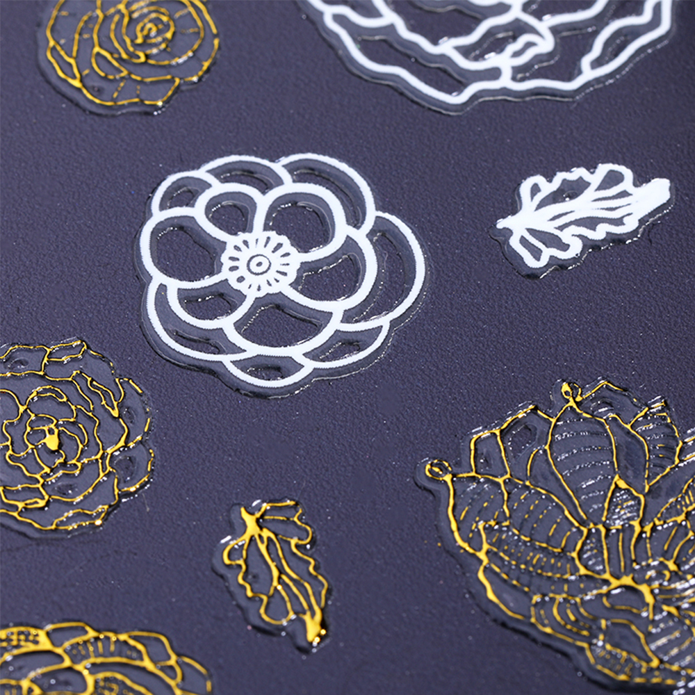 Tờ nhãn dán họa tiết hoa/bướm 3D trang trí móng tay nghệ thuật