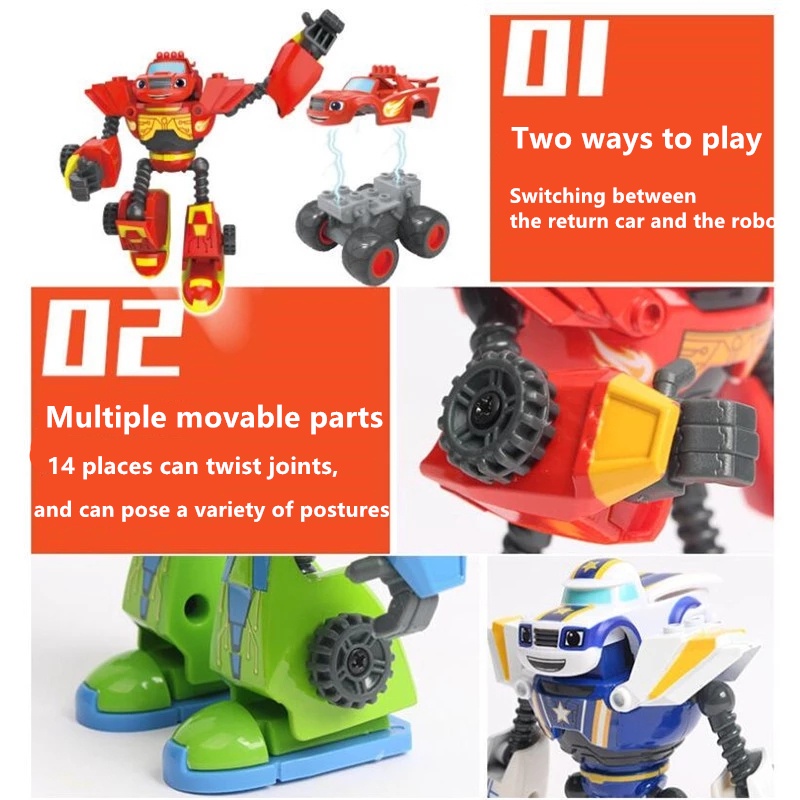 Blaze and the Monster Machine Toys Mô Hình Đồ Chơi Xe Tải Quái Vật Biến Hình Bằng Hợp Kim Có Thể Biến Đổi Cho Bé 4WD