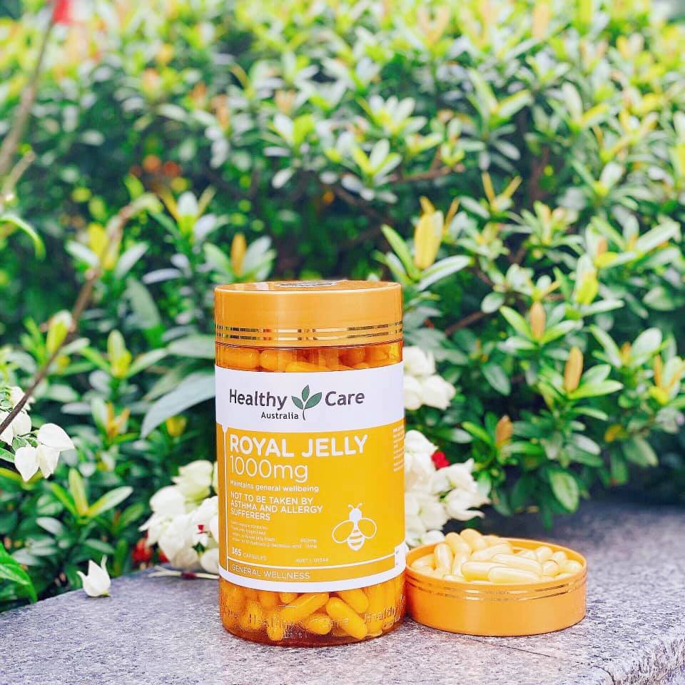 (Mẫu mới) Sữa Ong Chúa Healthy Care Royal Jelly 1000mg 365 viên Úc, Hỗ trợ làm đẹp da, Chống Lão Hóa, Tăng Sức Đề Kháng