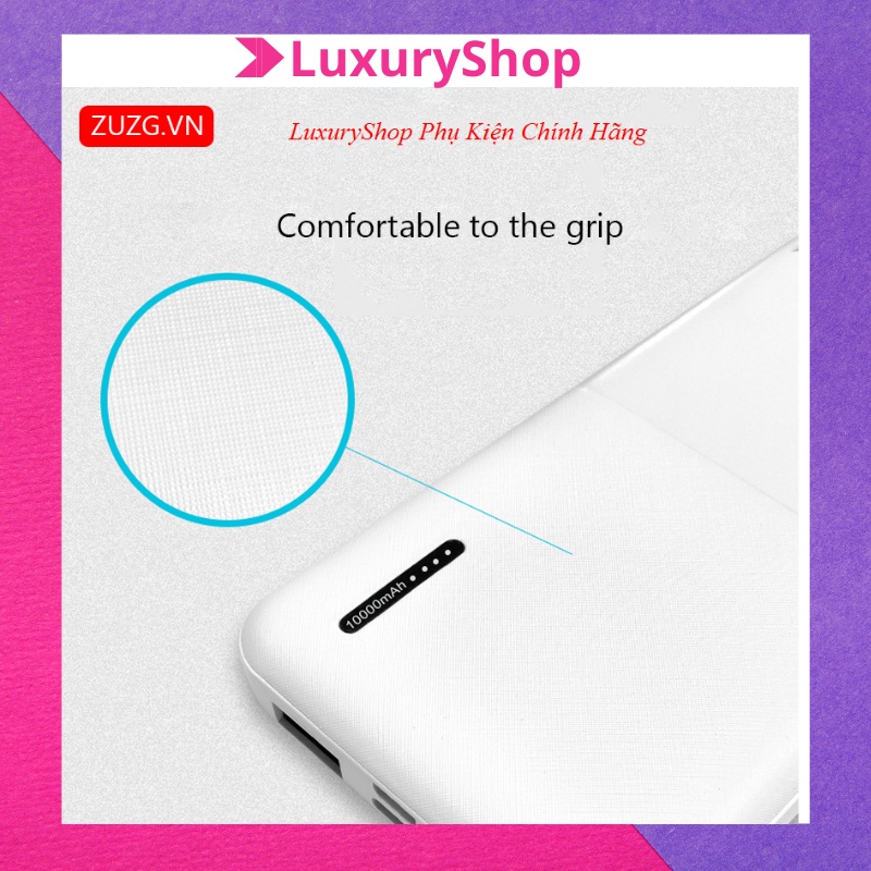 Pin dự phòng 10000mah, cục sạc dự phòng giá rẻ ZUZG MP-J01 bảo hành 6 tháng SDP01