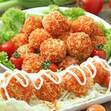 500G CÁ VIÊN SỐT MAYONNAISE CỐM ĐỎ ĐÓNG KHAY