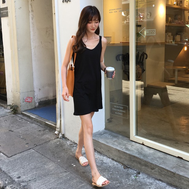 Xiaozhainv Đầm Mini Cổ Chữ V Xinh Xắn Dành Cho Nữ