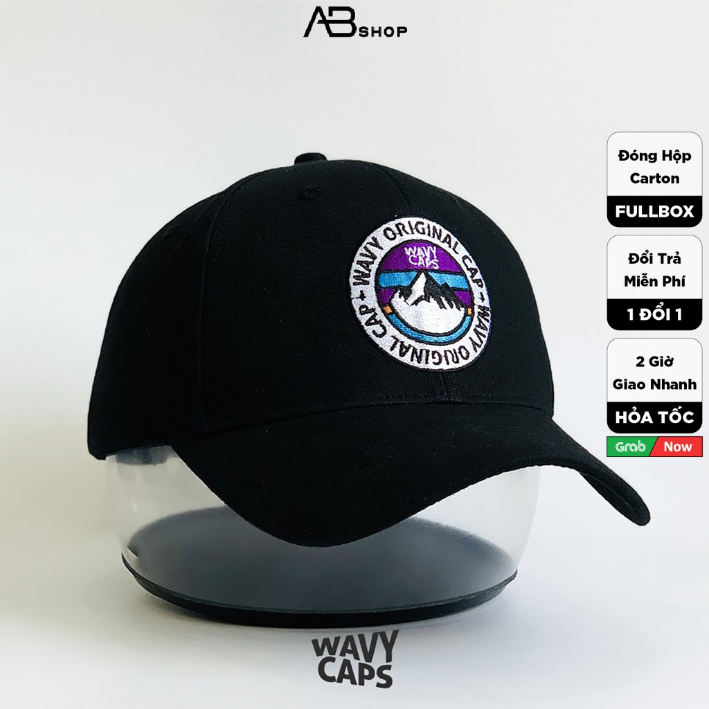 Mũ Lưỡi Trai Nón Kết Đen Logo Thêu Nổi Cá Tính WAVY CAPS AB-30129