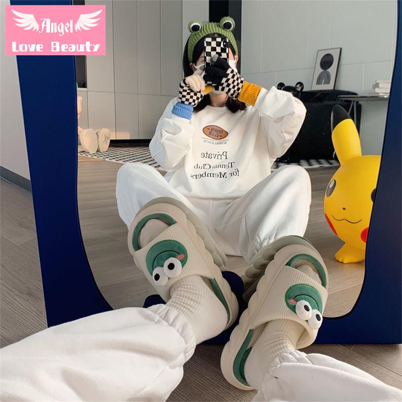 Dép Cotton Lanh Đế Dày Chống Trượt Hình Chú Ếch Dễ Thương Cho Bé Trai Bé Gái