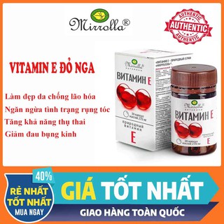 Viên uống Vitamin E đỏ Nga 270mg 😍 [FREESHIP] hỗ trợ làm đẹp da chống lão hóa tăng cướng sức đề kháng