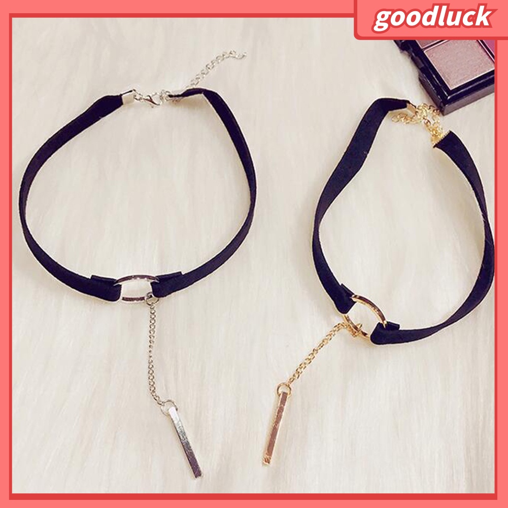 Vòng cổ ngắn mặt thanh kim loại thời trang cho nữ