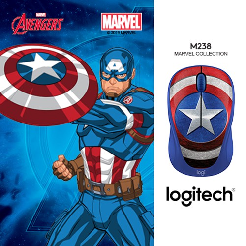 Chuột không dây Logitech M238 Marvel Collection - Hàng Chính Hãng