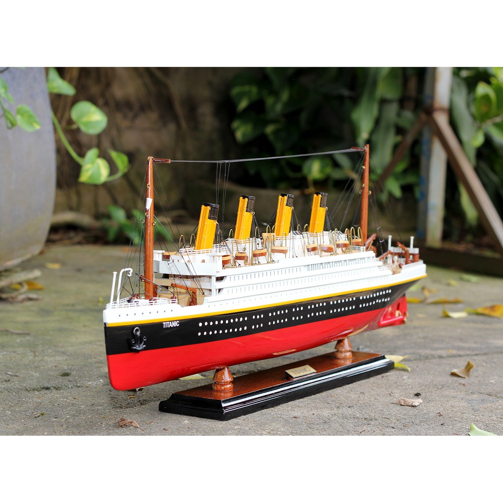 Mô hình tàu Titanic 60cm gỗ tự nhiên, du thuyền chở khách du lịch trên biển, đồ trang trí cao cấp