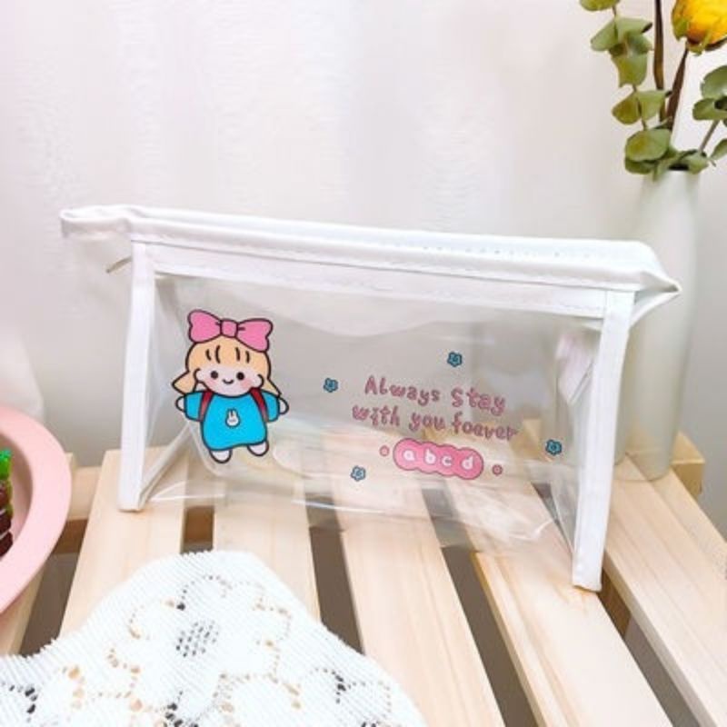 Hộp bút trong suốt tam giác đựng đồ cá nhân cute