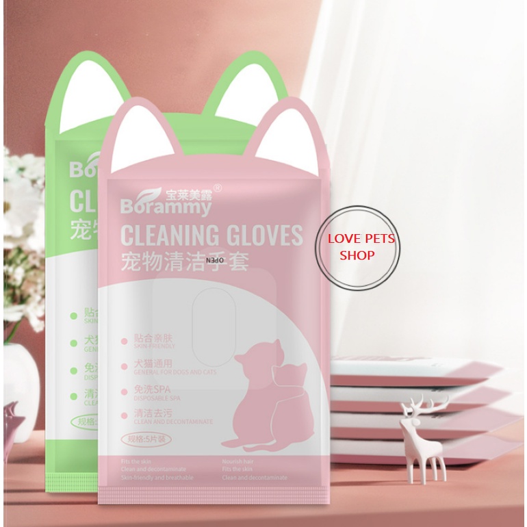 Găng tay tắm khô cho Chó Mèo - Love Pets Shop