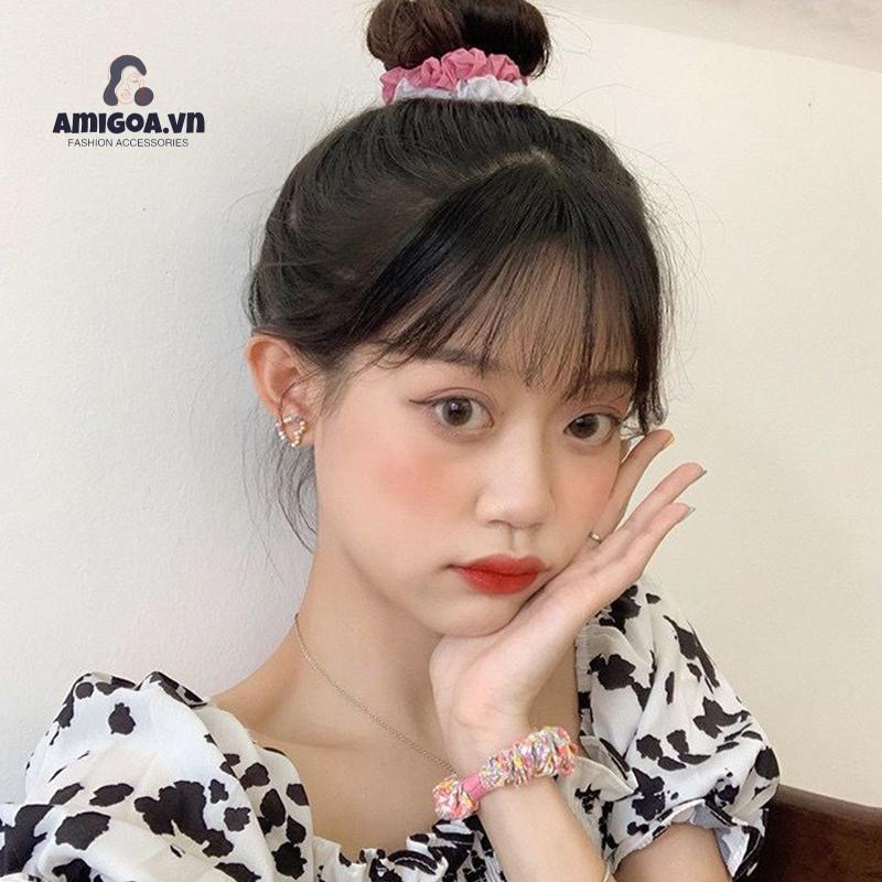 ✨✨ Set 3 dây buộc tóc vải lưới in hoa phong cách Hàn Quốc thời trang mới