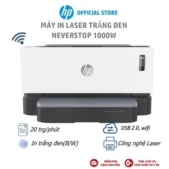 Máy in HP Neverstop Laser 1000w,1Y WTY_4RY23A