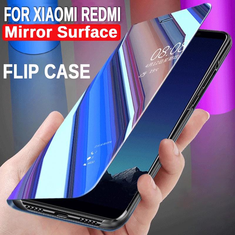 Gương Thông Minh Dành Cho Xiaomi Redmi GO S2 Note 5 Pro 4X 3 Ốp Lưng Flip Stand Clear Mirror View Vỏ Da Thông Minh