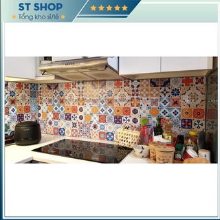 Decal trang trí họa tiết gạch bông nguyên tấm loại 1 - Hoạ tiết Mùa Thu dài 2m (120 ô hoạ tiết)