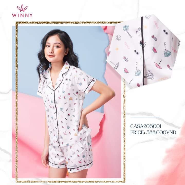 [CHÍNH HÃNG] - Bộ đồ Pijama lụa WINNY Younger họa tiết nhiệt đới  siêu trẻ trung, năng động CASA20600111 mẫu hè 2021 | BigBuy360 - bigbuy360.vn