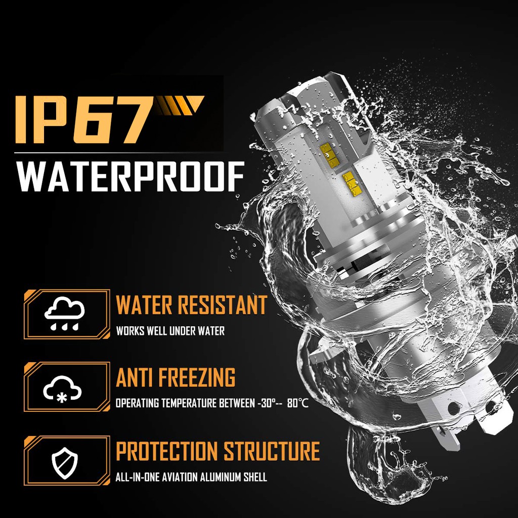 Set 2 Đèn Pha LED H4 ZES H4 H7 H8 H9 H11 9005 9006 HB3 HB4 10000LM 60W 6500K H4 12V Chuyên Dụng Cho Xe Hơi