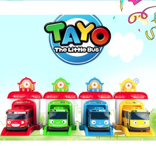 Tayo bộ 4 nhà và 4 xe đồ chơi trẻ em - Quà tặng đồ chơi trẻ em