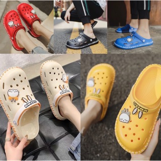 Dép croc kèm hình thỏ cho cả trẻ em và ng lớn ( ảnh thật 3,4)
